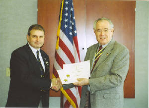 Dirk Stapleton receiving Supplemental Certificate