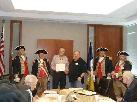The Harry S. Truman Chapter awarded Compatriot Romie Carr with a Certificate of Appreciation and distinguished him as a Vietnam Veteran at the 343rd Meeting on Saturday, February 8, 2014. President Donald Lewis and the Harry S. Truman Chapter Color Guard officiated during the ceremony.