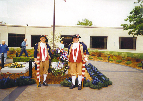 Robert L. Grover and James L. Scott at the Wreath Laying Presentation Ceremony; Harry S. Truman Library in Independence, MO on May 8, 2002
