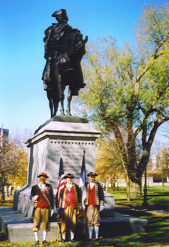 The Harry S. Truman Chapter Color Gaurd is shown here on the 81st Anniversary of the original dedication of General George Wahington at Valley Forge, PA. The statute was originally dedicated on Armistice Day 1925 and re-dedicated on Armistice Day 1932