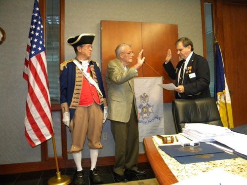 The Harry S. Truman Chapter inducted Addison Lawton into their ranks at the 294th Meeting on Saturday, November 14, 2009. Both President Dirk A. Stapleton and the Harry S. Truman Chapter Color Guard officiated during the ceremony. Compatriot David McCann (Sponsor) and Compatriot Romie Carr (Co-Sponsor) also participated in the ceremony. All Harry S. Truman Chapter members congratulated Compatriot Lawton after the ceremony.
