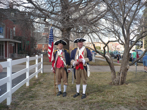 Pictured here is Harry S. Truman Chapter Member Robert L. Grover and Compatriot Roy Hutchinson marching in the 10th Annual Independence St. Patrick’s Day Parade on Saturday, March 15, 2014.