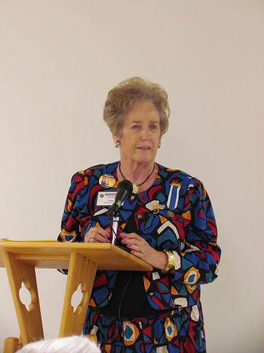 The Harry S. Truman Chapter attended their 316th Meeting in conjunction with a Joint DAR/SAR Meeting with the Prairie Chapter in Lees Summit, Missouri on Saturday, October 8, 2011. Prairie DAR Chapter Regent Lois Walden is shown here during the meeting. 