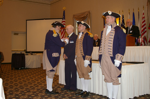 Pictured here is the MOSSAR and KSSSAR Color Guard Team taken at the 22nd Annual George Washington Birthday Celebration in Overland Park, KS on February 23, 2008. Four honored individuals were presented with SAR Awards during the celebration program.