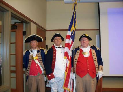 The MOSSAR Color Guard is shown here after the presentation of the colors at the Midwest Genealogy Center located in Independence, Missouri on Saturday, March 10, 2012 prior to the Midwest Genealogy Center Training Meeting. 