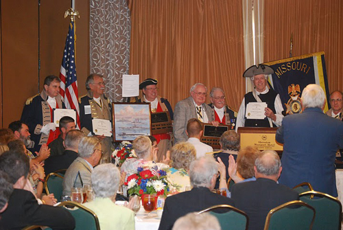 Pictured here is MOSSAR Chapter Presidents and/or their representatives  being presented recognition for their participation in the 2010 MOSSAR Yearbook Award.  Michael J. Kelly, Chapter President for the Ozark Mountain Chapter was presented as the winner in the large chapter category.  James L. Scott, Chapter President for the Independence Patriots Chapter, was presented as the winner in the small chapter category.