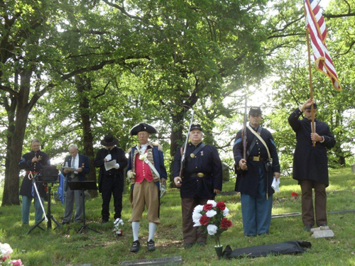 The MOSSAR Color Guard, along with Westport Camp #64, Sons of Union Veterans of the Civil War;  conducted a Memorial Service for Cornell and Charles Crysler, to pay a tribute of respect to our Brother and his father buried at Mount Washington Cemetery in Independence, Missouri.