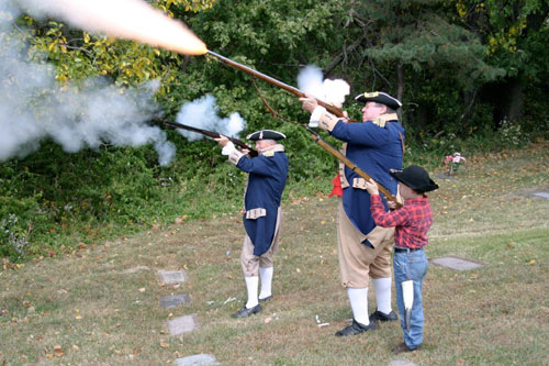 Pictured here is the MOSSAR Color Guard team at a Blue Springs DAR Chapter Grave Marking at the Mound Grove Cemetery, Independence, Missouri on Saturday, October 8, 2011.