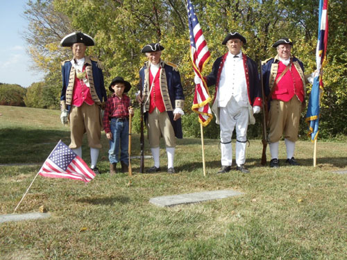Pictured here is the MOSSAR Color Guard team at a Blue Springs DAR Chapter Grave Marking at the Mound Grove Cemetery, Independence, Missouri on Saturday, October 8, 2011.