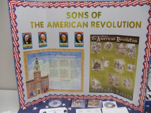 Sons of the American Revolution Exhibit and Display.  The exhibit included a history of the American Revolution, key events, and people involved.