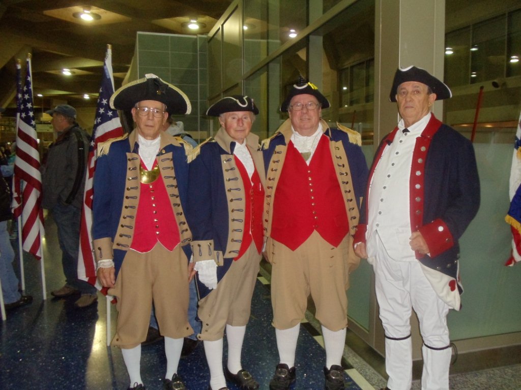 Pictured here is the MOSSAR Color Guard team from the Kansas City area, who are shown here at the Honor Flight Greeting for WWII Veterans at Kansas City International on Tuesday evening, November 8, 2011.