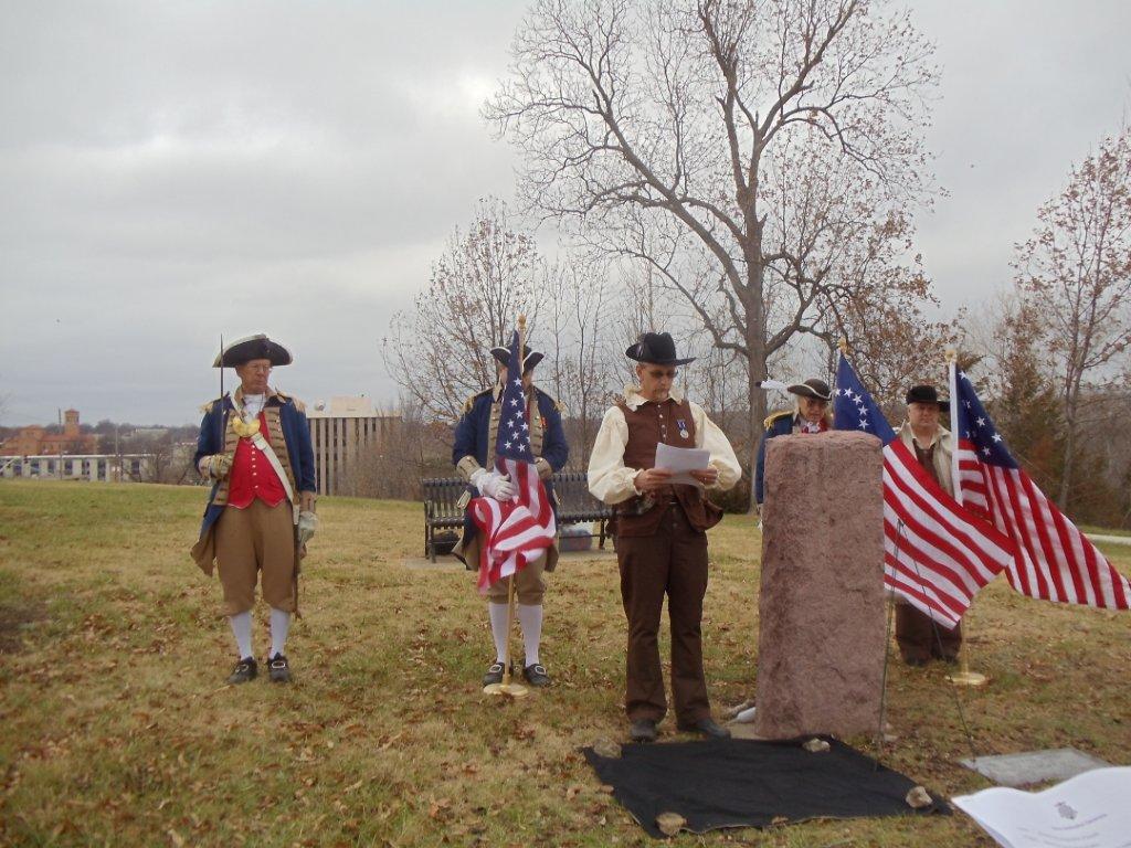Captain Daniel Morgan Boone was honored for his service to our country in the bicentennial year of the War of 1812 by his namesake, the Captain Daniel Morgan Boone Chapter of the Society of the War of 1812 in the State of Missouri, with a Grave Marker Dedication, held on Saturday, December 15, 2012. President Brian Smarker, of the Captain Daniel Morgan Boone Chapter of the Society of the War of 1812; officiated the grave marker dedication ceremony.