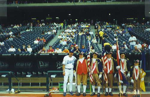MOSSAR Color Guard team at Kansas City Royals game on May 4, 2001