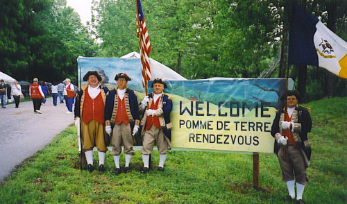 MOSSAR Color Guard team at Pomme de Terre Rendezvous, Hermitage, MO on May 3-4, 2003