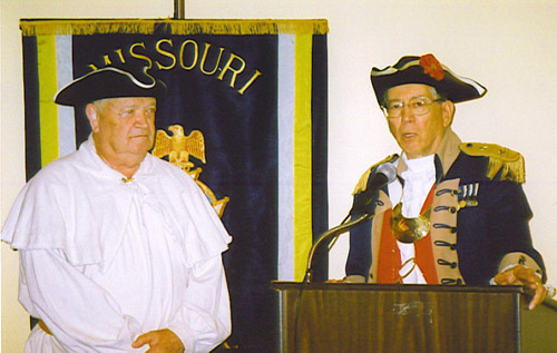Pictured here is William L. Groth and Major General Robert L. Grover, MOSSAR Color Guard Commander with the 2006 Color Guard of the Year award during the 117th MOSSAR Annual State Meeting on Friday, April 27th thru Saturday, April 28th, 2007 at Osage Beach, MO