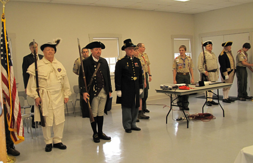 The MOSSAR Color Guard is shown here attending “Eagle Scout Court of Honor for Nicholas Jack Conover”  son of Compatriot Les Conover – a member of the Spirit of St. Louis Chapter on February 27, 2011 at the Jefferson Barracks Park Visitor’s Center in St. Louis, MO