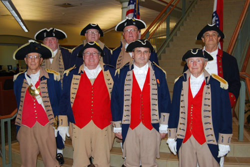 Shown here is both the MOSSAR & KSSSAR Color Guard Teams, who participated at the Roots of a Nation Exhibit at  the Midwest Genealogy Center in Independence, MO on Friday, July 8, 2011.