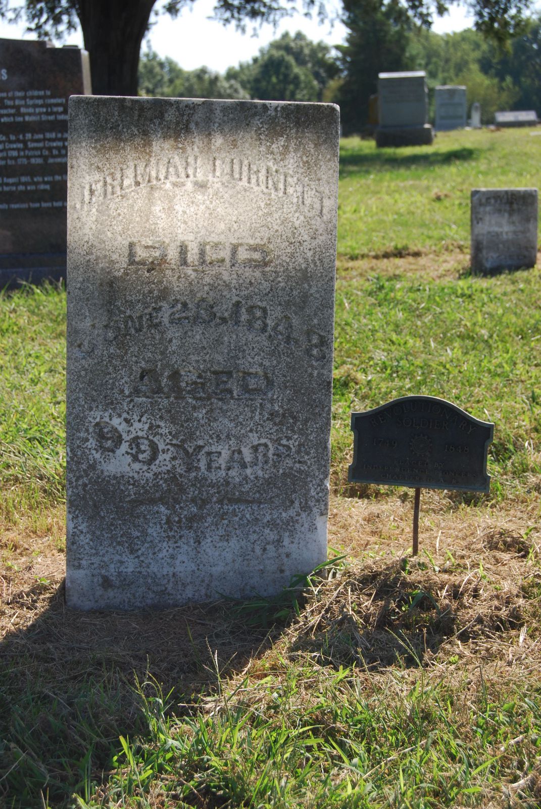 Jeremiah Burnett, III Grave Marker